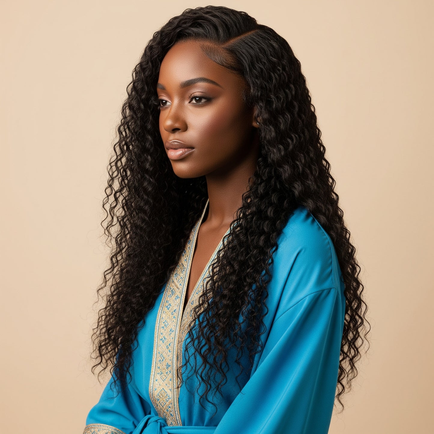 Curly Kinky , closure HD 5X5 Perruque à porter sans colle