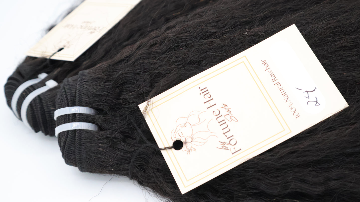 Lot de 3 Tissages Kinky 24 ' Cheveux 100 % Naturel Cambodgiens - Qualité 10A/ Lot de 3