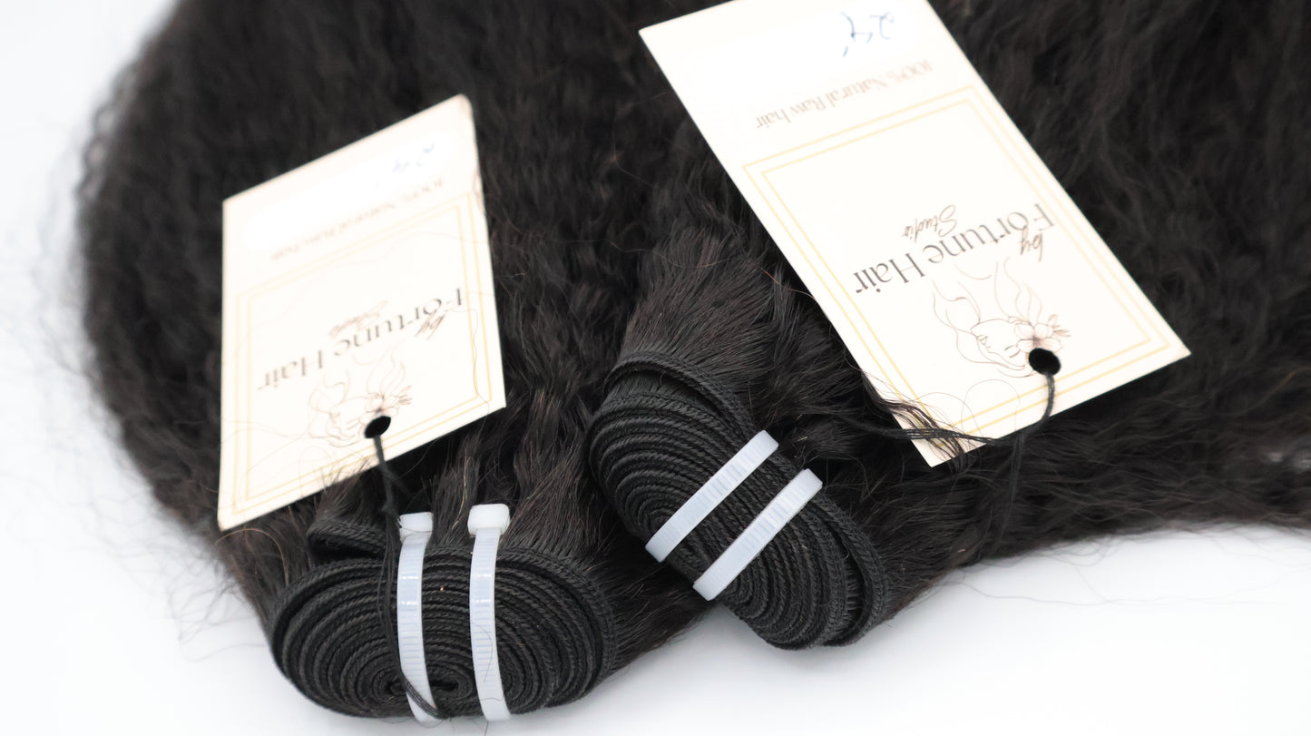 Lot de 3 Tissages Kinky 24 ' Cheveux 100 % Naturel Cambodgiens - Qualité 10A/ Lot de 3