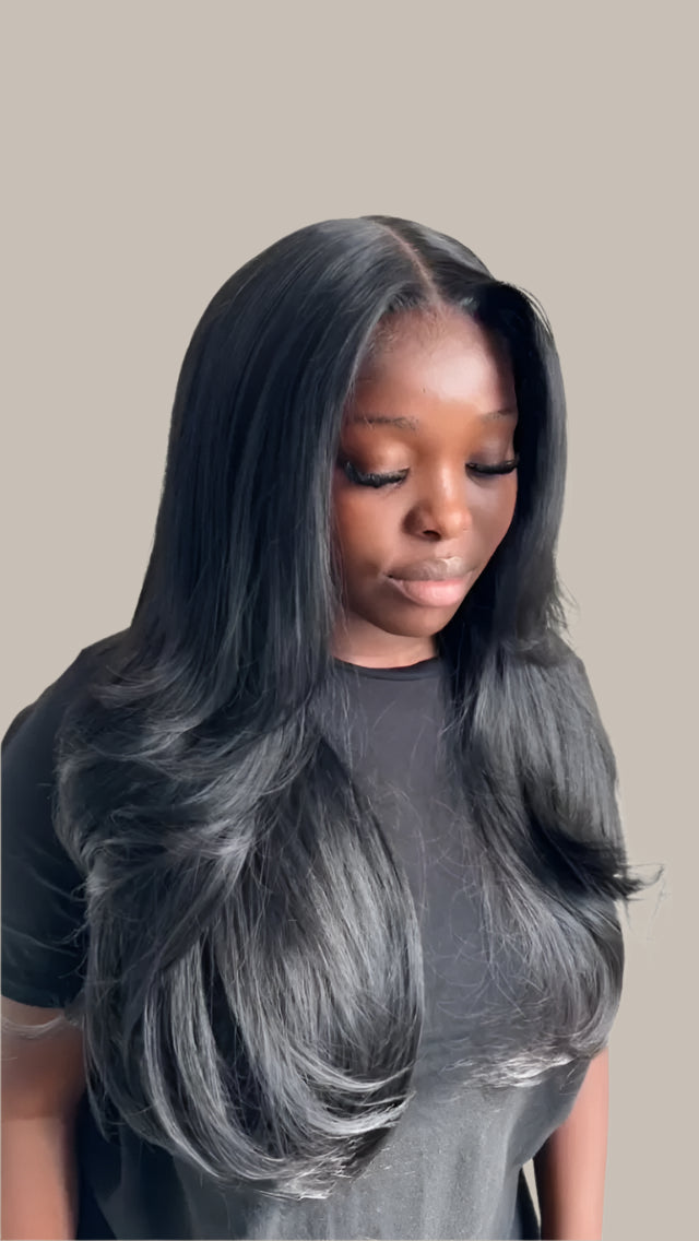 closure tulle HD transparents straight 4X4/2X6