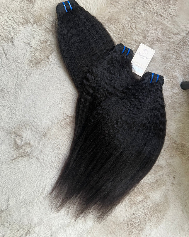 Lot de 3 Tissages Kinky straight  20 inch/ 100 % Naturel Cambodgiens Qualité 9A/ Lot de 3 -