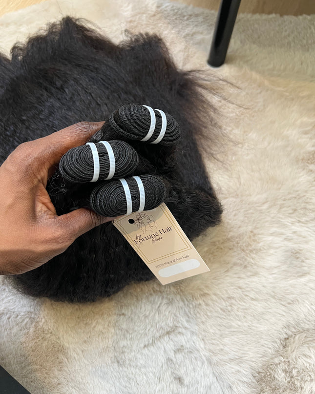 Lot de 3 Tissages Kinky 24 ' Cheveux 100 % Naturel  Cambodgiens  - Qualité 10A/ Lot de 3