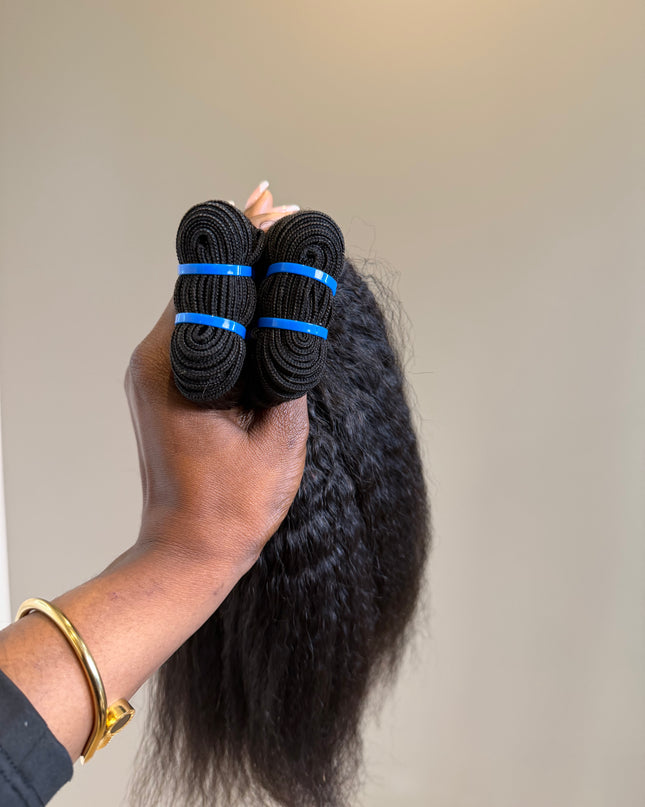 Lot de 3 Tissages Kinky straight  20 inch/ 100 % Naturel Cambodgiens Qualité 9A/ Lot de 3 -