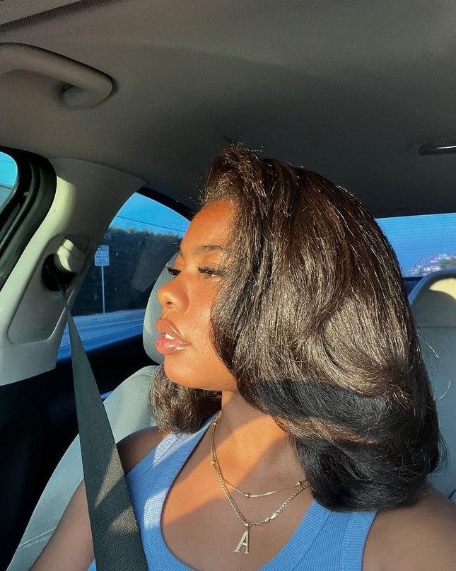 Half-Wig Kinky Straight 3 en 1 Demi-Perruque Sans Colle | ChezFortuneHair