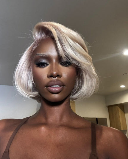 Perruque Bob closure HD blond