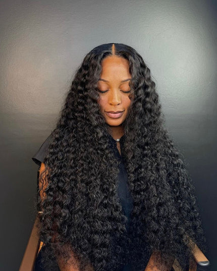 Deep Wave Perruque H/ curly / frontal lace 13X6