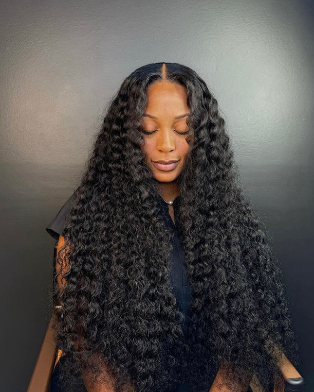 Deep Wave Perruque H/ curly / frontal lace 13X6