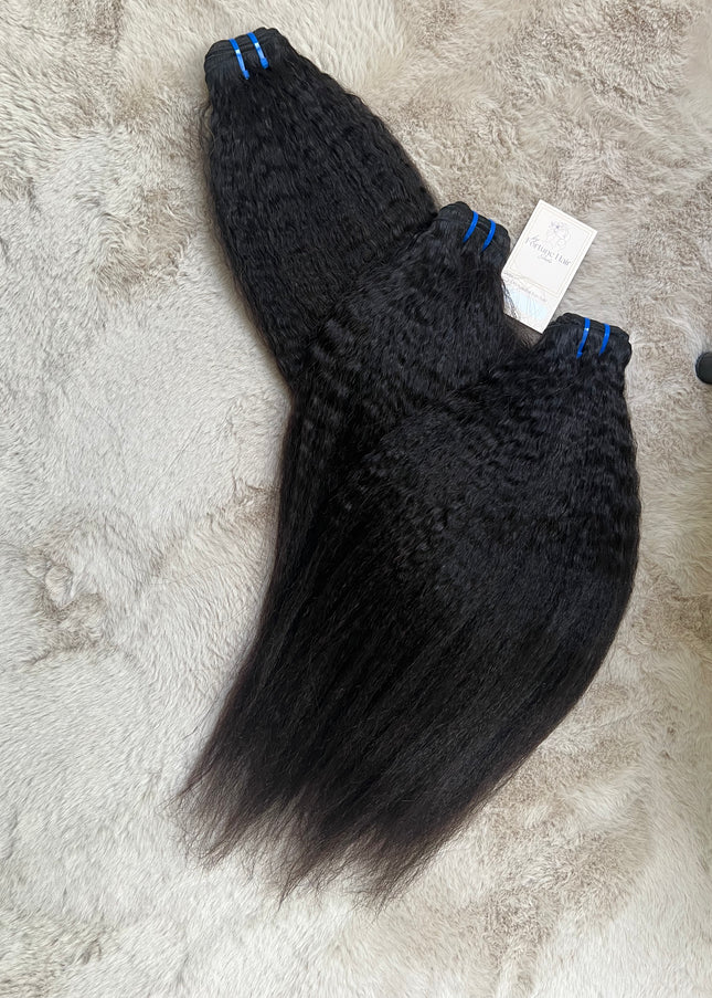 Lot de 3 Tissages Kinky straight  20 inch/ 100 % Naturel Cambodgiens Qualité 9A/ Lot de 3 -