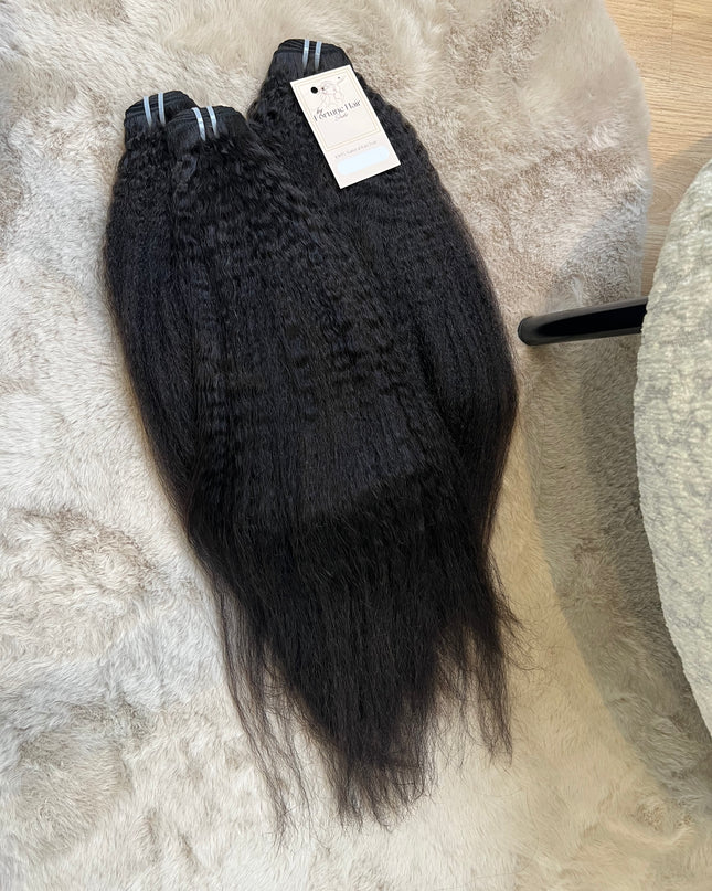 Lot de 3 Tissages Kinky 24 ' Cheveux 100 % Naturel  Cambodgiens  - Qualité 10A/ Lot de 3