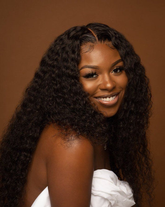 Deep Wave Perruque H/ curly / frontal lace 13X6