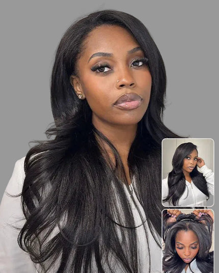 Demi  Perruques  Yaki – 100 % Cheveux Naturels /Half Wig