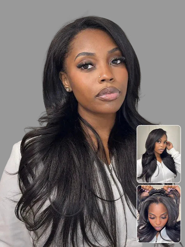 Demi  Perruques  Yaki – 100 % Cheveux Naturels /Half Wig