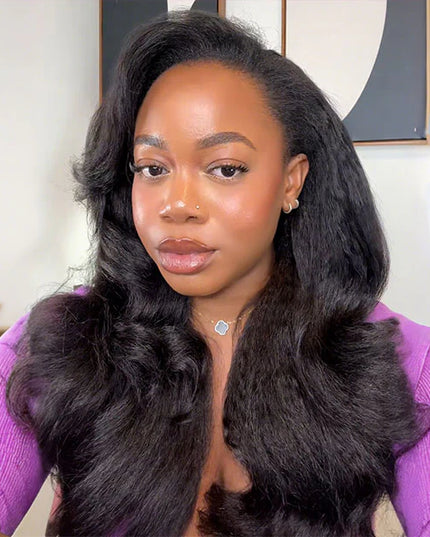 Half-Wig /Demi-perruques 3 en 1 Kinky lisse/ flip over