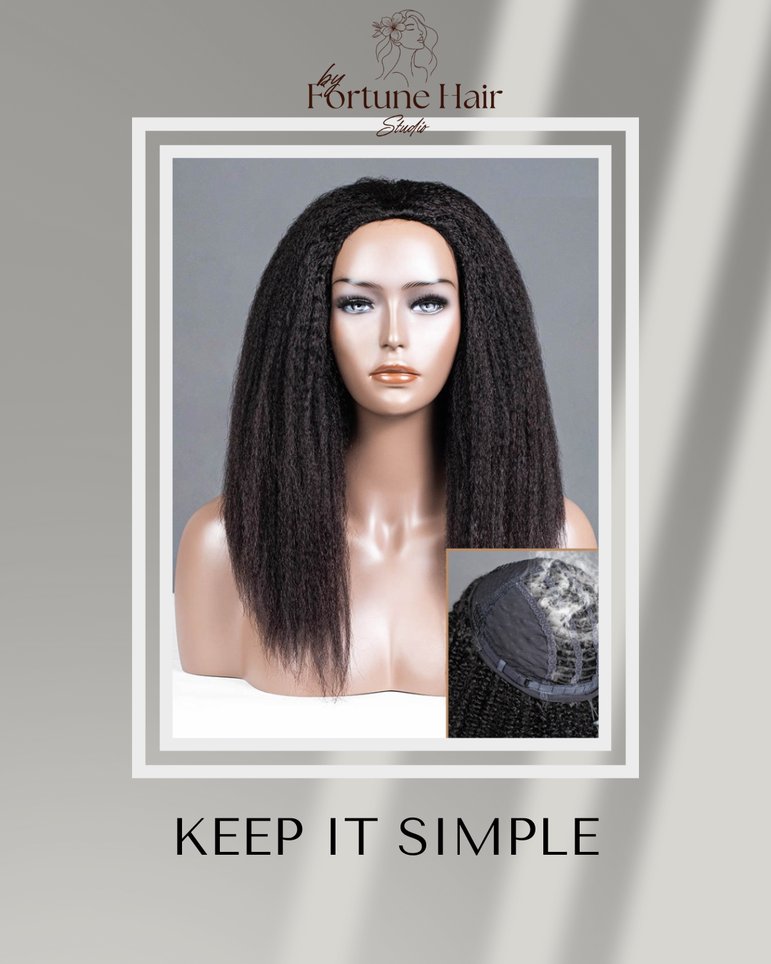Half-Wig /Demi-perruques 3 en 1 Kinky Straight