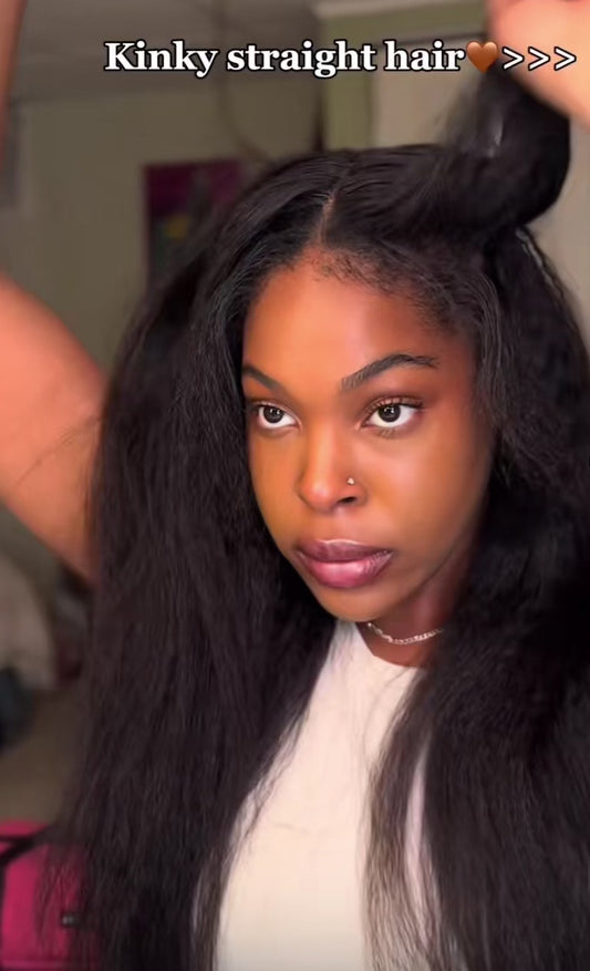 Kinky U-Part Wig straight
