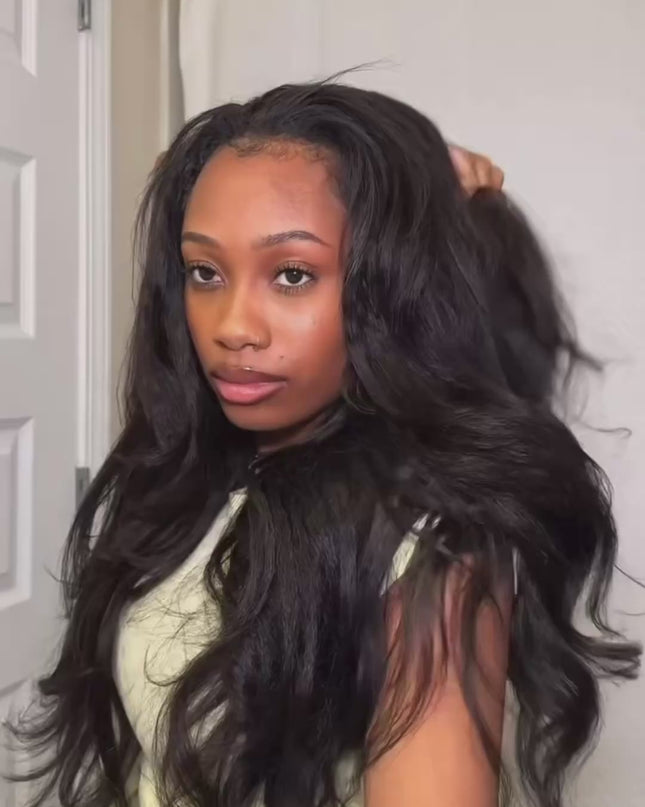 Half-Wig Kinky Straight 3 en 1 Demi-Perruque Sans Colle | ChezFortuneHair