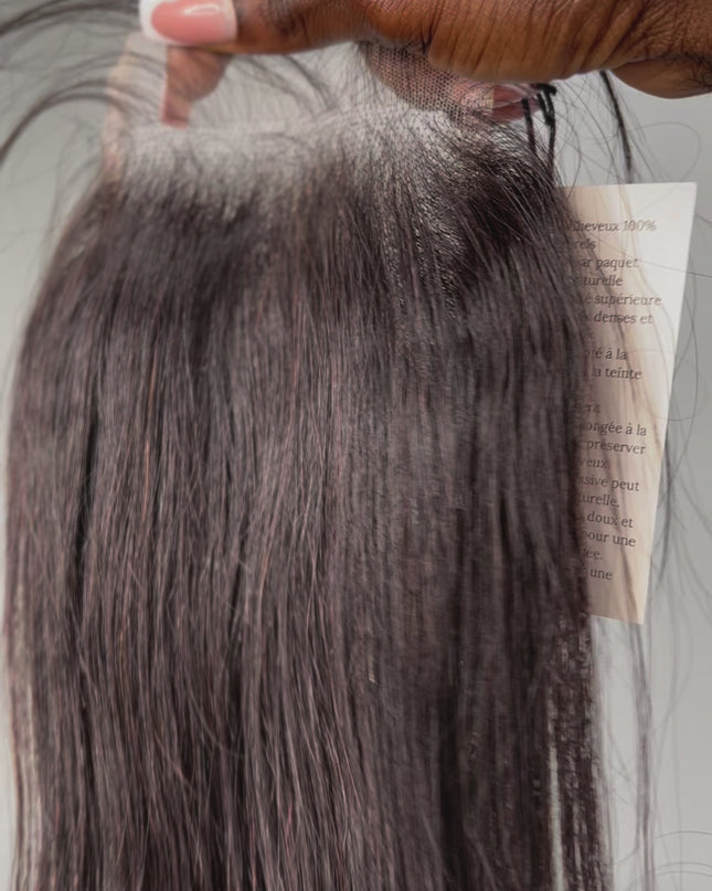 Closure tulle  HD transparents straight 4X4