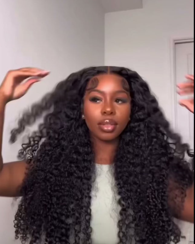 Deep Wave Perruque H/ curly / frontal lace 13X6