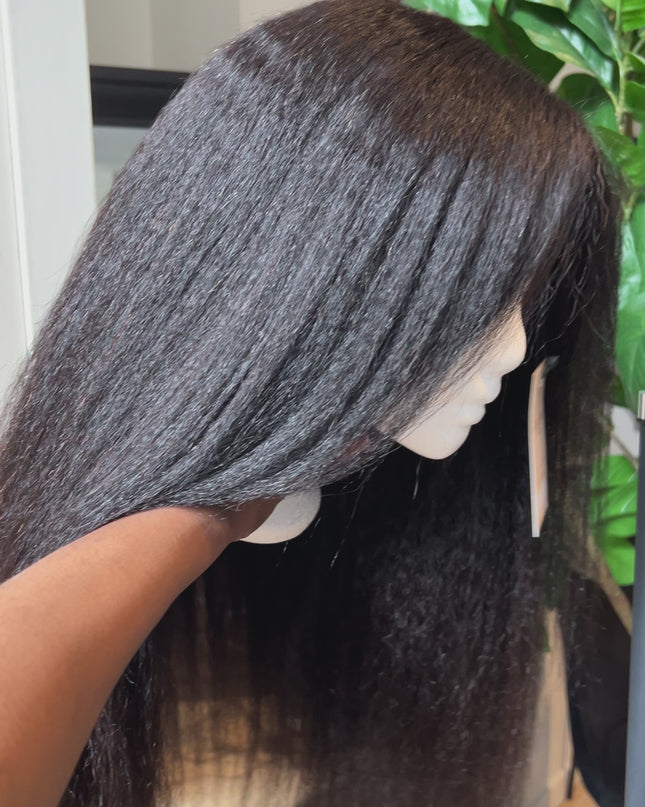 Perruque Clover Kinky Straight – 100 % Cheveux Naturels – 20 Pouces – Qualité Premium 9A (Closure 18 Pouces)