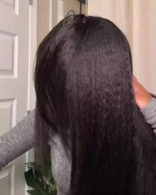 Perruque Kinky Straight Sans Colle – Closure HD – 100% Cheveux Naturels