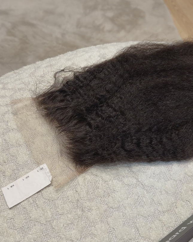 Bundle: Lot de 3 Tissages Kinky straight + Closure Lace kinky straight 5x5 / 10A/HD